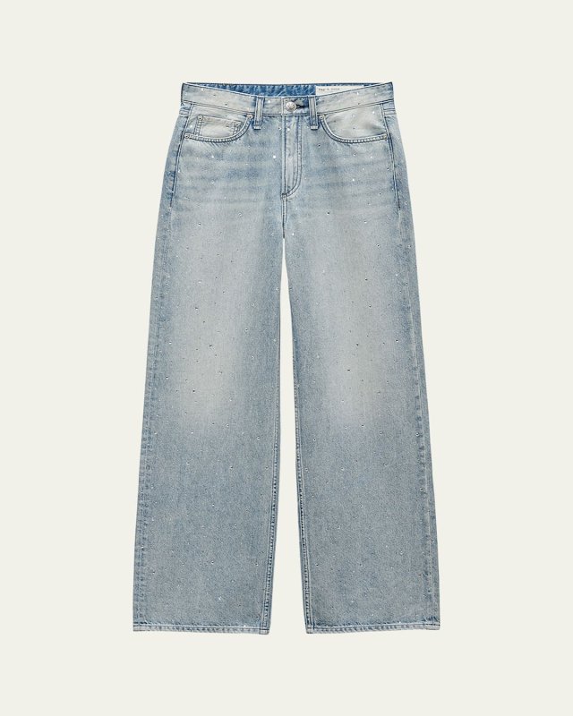Logan Wide-Leg Rhinestone Jeans